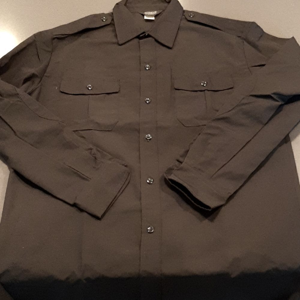 Combat Cloth Black Field Shirt Sz L, Long